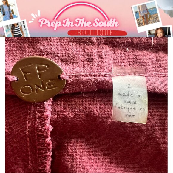 Free People FP One Imogen Wide Leg Crop Pants Sz 2 | Rose - Picture 10 of 11